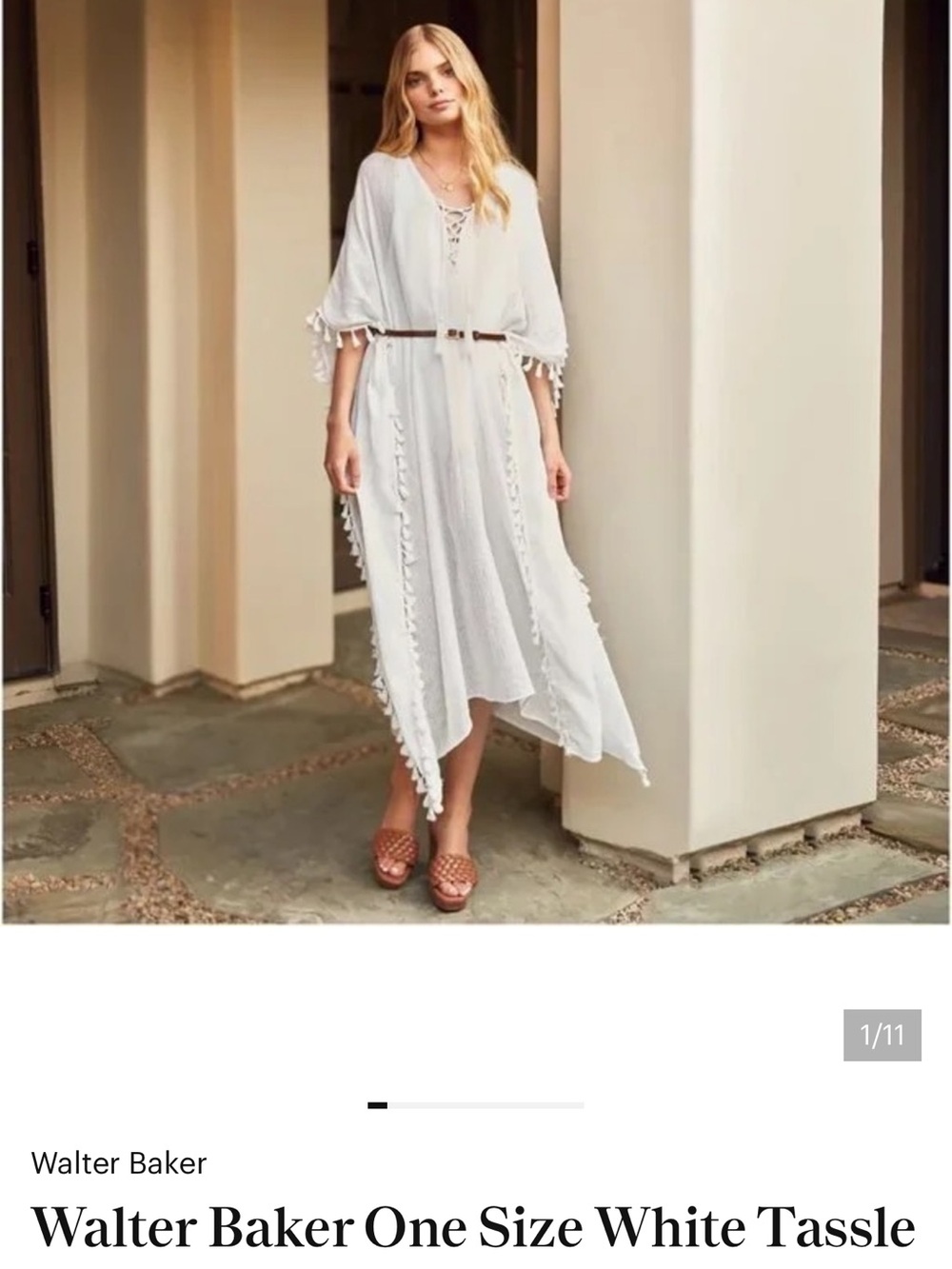 Walter Baker caftan White Tassel Dress cover up